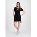 T-Shirt ALPHA INDUSTRIES "Alpha Industries Women - Dresses Ruched Dress Women", Damen, Gr. XS, schwarz, Obermaterial: 95% Baumwolle, 5% Elastan, Kurzarm, Shirts