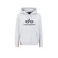 Hoodie ALPHA INDUSTRIES "Alpha Industries Men - Hoodies Basic Rainbow Refl. Print" Gr. L, grau (pastel grau), Herren, Shell: 80% Cotton, 20% Polyester, Sweatshirts