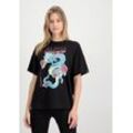 T-Shirt ALPHA INDUSTRIES "Alpha Industries Women - T-Shirts Heritage Dragon OS T Women", Damen, Gr. S, schwarz, Obermaterial: 100% Baumwolle, Kurzarm, Shirts