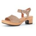 Sandalette GABOR "KRETA", Damen, Gr. 37, beige, Veloursleder, modisch, Schuhe, Blockabsatz, Sommerschuh, Riemchensandale mit Glitterdruck, Weite G