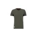 T-Shirt ALPHA INDUSTRIES "Alpha Industries Men - T-Shirts Dragon EMB T-Shirt", Herren, Gr. S, grün (schwarz olive), Obermaterial: 100% Baumwolle, Kurzarm, Shirts