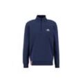 Sweater ALPHA INDUSTRIES "Alpha Industries Men - Sweatshirts Half Zip Sweater SL", Herren, Gr. L, blau (ultra navy), Obermaterial: 80% Baumwolle, 20% Polyester, regular fit, Sweatshirts