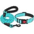 Bluedeer - reflektierendes Hundehalsband gepolstert mit weichem Neopren atmungsaktiv einstellbar Nylon Hundehalsbänder für kleine mittlere große