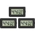 Beijiyi - LCD-Temperatur-Digital-Feuchtigkeitsmessthermometer, 3 Mini-Digitalthermometer, Hygrometer und Luftfeuchtigkeitsmesser für