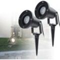 Swanew - 8er Pack Gartenstrahler mit Erdspieß, 4w GU10 led Warmweiß Gartenbeleuchtung mit Stecker, IP65 Wasserdicht Aussen-Leuchte für Terrassen