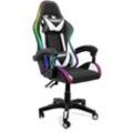 Gaming Stuhl Massage mit Licht LED Racing Stuhl Gaming Sessel Gamer Ergonomischer Bürostuhl verstellbare Rückenlehne höhenverstellbar Drehstuhl mit