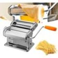 Hengda - Nudelmaschine Pasta Maker Edelstahl Frische Manuell Pasta Walze Maschine Cutter mit Klemme für Spaghetti Nudeln Lasagne Bestes Pastamaschine