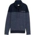 TOM TAILOR Herren Sweatshirt mit Stehkragen, blau, Uni, Gr. XXL