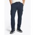 Cargohose TOMMY JEANS "TJM AUSTIN CARGO" Gr. 30, Länge 34, blau (schwarz night navy), Herren, Web, Obermaterial: 98% Baumwolle, 2% Elasthan, unifarben, Hosen, mit Logostickerei