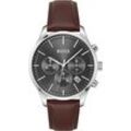 Chronograph BOSS "AVERY", braun, Armbanduhren, Herren, Quarzuhr, Herrenuhr, Armbanduhr, Stoppfunktion, Lederarmband