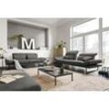 3-Sitzer 3C CANDY "Mallow Designsofa mit Komfortfunktionen, modern und bequem", grau (stone), B:258cm H:83cm T:103cm, 100% Polyester, Sofas, Verstellbare Armlehne und Kopfteil, manuelle Sitztiefenverstellung