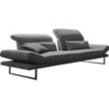 3-Sitzer 3C CANDY "Mallow Designsofa mit Komfortfunktionen, modern und bequem", grau (anthrazit), B:258cm H:83cm T:103cm, 100% Polyester, Sofas, Verstellbare Armlehne und Kopfteil, manuelle Sitztiefenverstellung