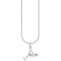 Kette mit Anhänger THOMAS SABO "Cocktail-Anhänger, KE2232-013-27-L45V" Gr. 45, bunt (silberfarben, weiß, rot), Halsketten, Damen, 45, Silber 925 (Sterlingsilber), mit Zirkonia (synth.), Korund (synth.)