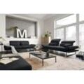 3-Sitzer 3C CANDY "Mallow Designsofa mit Komfortfunktionen, modern und bequem", schwarz, B:258cm H:83cm T:103cm, 100% Polyester, Sofas, Verstellbare Armlehne und Kopfteil, manuelle Sitztiefenverstellung