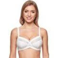 Bügelloser BH SUSA "SANTORIN", Damen, Gr. 80, Cup F, weiß (ivory), Obermaterial: 54% Polyester, 36% Polyamid, 10% Elasthan, feminin, BHs, hochwertige Schweizer Tüllstickerei, Motiv an vorderem Trägereck