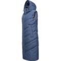 Steppweste RAGWEAR "Suminka Vest" Gr. 4XL (48), blau (indigo), Damen, Außenmaterial: 100% Polyester, Innenfutter: 100% Polyester, Wattierung: 100% Polyester, Westen, Wasserdichte, lange Damen Winterweste