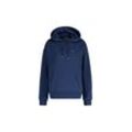 Sweatshirt GANT "Sweatshirt Regular Shield Hoodie", Damen, Gr. L, blau (dunkelblau), Obermaterial: 78% Baumwolle CO. 22% Polyester PES., Sweatshirts