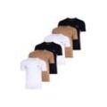 T-Shirt BOSS "T-Shirt T-Shirt RN 3P Classic 6er Pack" Gr. L, schwarz, weiß, hellbraun, Herren, Obermaterial: 100% Baumwolle CO., Shirts