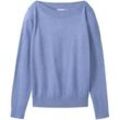 TOM TAILOR Damen Basic Strickpullover, blau, Uni, Gr. L