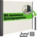 Detex - casaria® Seitenmarkise Nosara 160/180x300 cm Ausziehbar Blickdicht Wasserabweisend Sonnenschutz Markise Balkon Terrasse Garten Anthrazit