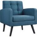 Yaheetech - Sessel Ohrensessel mit Armlehnen, Bequem und Modern, Fernsehsessel Relaxsessel Wohnzimmer Clubsessel Sofa 136 kg belastbar, blau