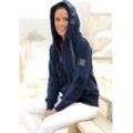 ELBSAND Sweatjacke blau Gr. L (40) für Damen. Mit Logostickerei. Figurumspielend. Nachhaltig.