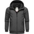 Winterjacke RAGWEAR "Stewie" Gr. L (52), grau (schwarz), Herren, Obermaterial: 100% Polyester, Futter: 100% Polyester, Wattierung: 100% Polyester, Jacken, wasserdichte Herren Outdoorjacke mit großer Kapuze