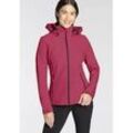 Softshelljacke ICEPEAK "D SOFTSHELLJACKE BRENHAM", Damen, Gr. 38, pink (raspberry), Web, Obermaterial: 95% Polyester, 5% Elasthan, sportlich, regular fit hüftlang, Langarm, Jacken, mit hohem Stehkragen