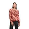 Schlupfbluse BETTY BARCLAY "Betty Barclay Schlupfbluse mit Muster", Damen, Gr. 36, rot (rot, schwarz), Obermaterial: 100% Viskose., casual, figurumspielend normal, Rundhals, Langarm, Blusen