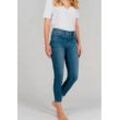 Slim-fit-Jeans ANGELS "ORNELLA", Damen, Gr. 34, N-Gr, blau (mid blau used), Denim/Jeans, Obermaterial: 92% Baumwolle, 6% Polyester, 2% Elasthan, unifarben, casual, slim fit 7/8-Länge, Jeans