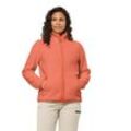 Fleecejacke JACK WOLFSKIN "HIGH CURL JACKET W", Damen, Gr. S (36), orange (warm amber), Fleece, Obermaterial: 100% Polyester, sportlich, Langarm, Jacken, mit Taschen