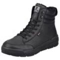 Winterboots RIEKER EVOLUTION Gr. 45, schwarz (schwarz uni), Herren, Leder, unifarben, Schuhe, Stiefelette, Schnürboots mit TEX-Membran