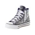 Sneaker CONVERSE "CHUCK TAYLOR ALL STAR EVA LIFT GLITTER HIGH TOP", Gr. 37,5, night indigo, weiß, Synthetik, sportlich, Schuhe