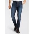 Slim-fit-Jeans BRUNO BANANI "Jimmy (Stretch)", Herren, Gr. 38, Länge 34, blau (dunkelblau), Obermaterial: 98% Baumwolle, 2% Elasthan, modisch, schmal lang, Jeans, schmale Beinform, niedrige Leibhöhe, mit Button-Fly