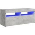 TV-Schrank mit LED-Leuchten Betongrau 90x35x40 cm Vidaxl