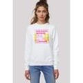 Sweatshirt F4NT4STIC "Sesamstraße Bibo Beach Boss", Damen, Gr. L, weiß, Obermaterial: 85% Baumwolle, 15% Polyester, casual, regular fit, Rundhals, Langarm ohne Bündchen, Sweatshirts, Premium Qualität,Nostalgie, Fernsehserie