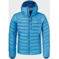 Outdoorjacke SCHÖFFEL "Down Jacket Tschierval M", Herren, Gr. 48, blau (8275, blau), Oberstoff : 100% Nylon Futter : 100% Nylon Wattierung : 100% Polyester ENTHÄLT NICHTTEXTILE TEILE TIERISCHEN URSPRUNGS Füllung : 100% Daune, sportlich, regular fit, hoch geschlossener Ausschnitt, Jacken