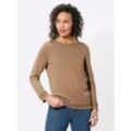 Rundhalspullover CASUAL LOOKS "Rundhals-Pullover" Gr. 36, braun (camel), Damen, 50% Baumwolle, 50% Polyacryl, unifarben, Pullover