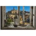 Wandbild ARTLAND "Blick aus dem Fenster Matera, Italien", grau, B:90cm H:60cm, Bilder, als Alubild, Outdoorbild, Leinwandbild, Poster, Wandaufkleber