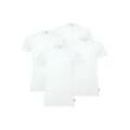 T-Shirt LEVI'S "T-Shirt 4er Pack", Herren, Gr. L, weiß, Obermaterial: 95% Baumwolle CO. 5% Elasthan EL., Kurzarm, Shirts