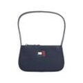 Schultertasche TOMMY JEANS "TJW ESS MUST SHOULDER BAG", Damen, Gr. B/H/T: 22cm x 12cm x 4,2cm, blau (schwarz night navy), Lederimitat, Taschen, Damen Umhängetasche, Mini Bag Henkeltasche mit Logoflagge