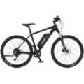 E-Bike FISCHER FAHRRAD "MONTIS EM 2127 557 48" Gr. 48, schwarz (schwarz matt), E-Bikes, 48cm, 27,5 Zoll (69,85cm), Pedelec, Elektrofahrrad für Damen u. Herren