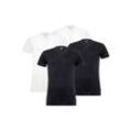 T-Shirt LEVI'S "T-Shirt 4er Pack", Herren, Gr. M, schwarz-weiß (weiß, schwarz), Obermaterial: 95% Baumwolle CO. 5% Elasthan EL., Kurzarm, Shirts