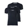 T-Shirt EMPORIO ARMANI "T-Shirt 2er Pack" Gr. L, blau (marine), Herren, Obermaterial: 95% Baumwolle CO. 5% Elasthan EL., Shirts