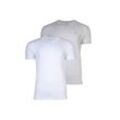 T-Shirt GANT "T-Shirt 2er Pack", Herren, Gr. M, grau (grau, weiß), Obermaterial: 100% Baumwolle CO., Kurzarm, Shirts