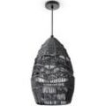 Pendelleuchte PACO HOME "VILLA" Lampen Gr. Ø 20cm H: 35cm, schwarz Hängeleuchte LED Esstisch Lampe Boho Papier E27 Natur