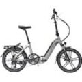 E-Bike LLOBE "EasyStar Gala, 10Ah" Gr. 37, grau, E-Bikes, 37cm, 20 Zoll (50,80cm), Pedelec, Elektrofahrrad für Damen u. Herren