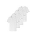 T-Shirt SCHIESSER "T-Shirt 2PACK T-shirt 4er Pack", Herren, Gr. L, weiß, Obermaterial: 95% Baumwolle CO. 5% Elasthan EL., Kurzarm, Shirts