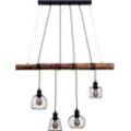 NÄVE Pendelleuchte "4er Pendelleuchte "WOODLAND"", schwarz (natur, schwarz), H: 150,00cm, Lampen, retro optik