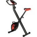 Heimtrainer CHRISTOPEIT SPORT "X-Bike", schwarz (schwarz, rot), Fahrradtrainer, ohne Unterlegmatte, Schwungmasse ca. 5 kg, 8 Widerstandsstufen, B:46cm H:114cm L:100cm